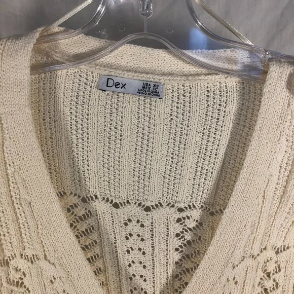 EUC Lace Knit Cream Cardigan - XS - Picture 9 of 9